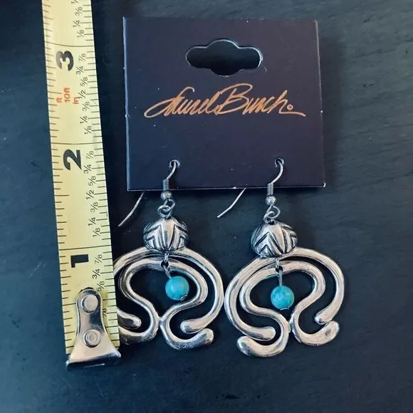 Laurel Burch Turquoise Silver Haight Statement Necklace Earrings Set - Picture 9 of 11